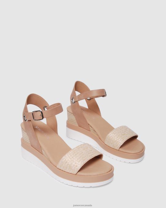 Kenzie mid heel wedges Jo Mercer Natural Raffia Footwear 6D6FN47