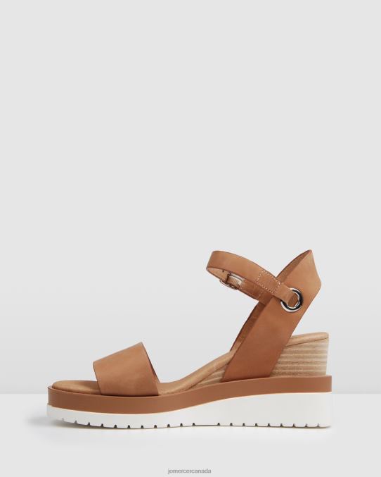 Kenzie mid heel wedges Jo Mercer Tan Leather Footwear 6D6FN46