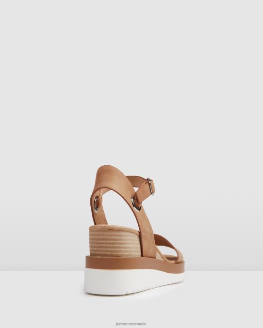 Kenzie mid heel wedges Jo Mercer Tan Leather Footwear 6D6FN46