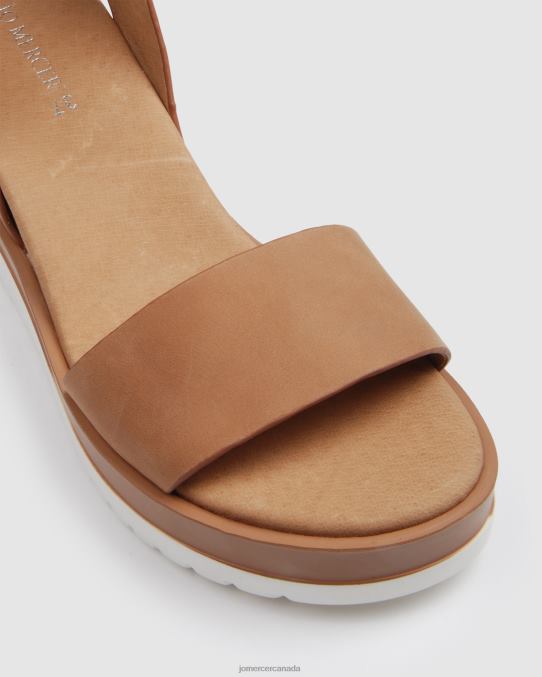 Kenzie mid heel wedges Jo Mercer Tan Leather Footwear 6D6FN46