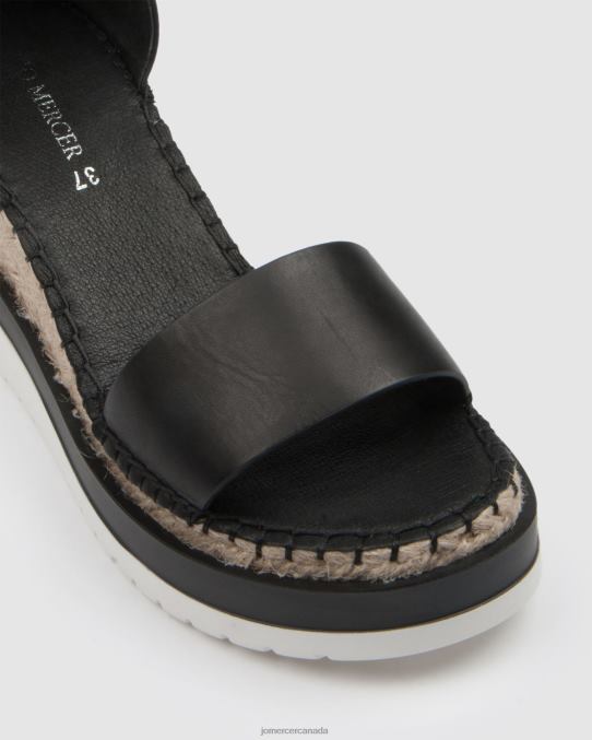 Klume mid heel wedge espadrilles Jo Mercer Black Leather Footwear 6D6FN50