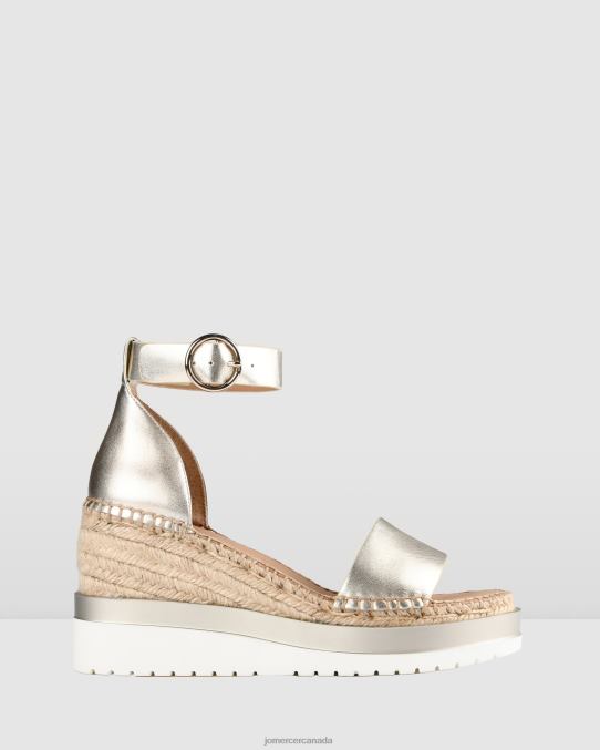 Klume mid heel wedge espadrilles Jo Mercer Gold Leather Footwear 6D6FN53