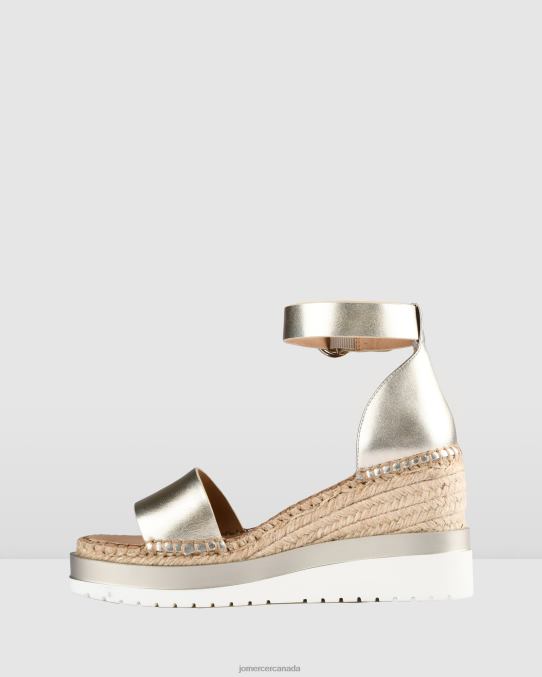 Klume mid heel wedge espadrilles Jo Mercer Gold Leather Footwear 6D6FN53