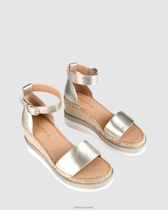 Klume mid heel wedge espadrilles Jo Mercer Gold Leather Footwear 6D6FN53
