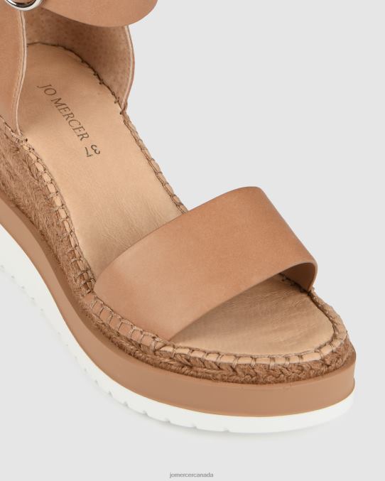 Klume mid heel wedge espadrilles Jo Mercer Tan Leather Footwear 6D6FN51