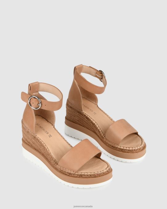 Klume mid heel wedge espadrilles Jo Mercer Tan Leather Footwear 6D6FN51