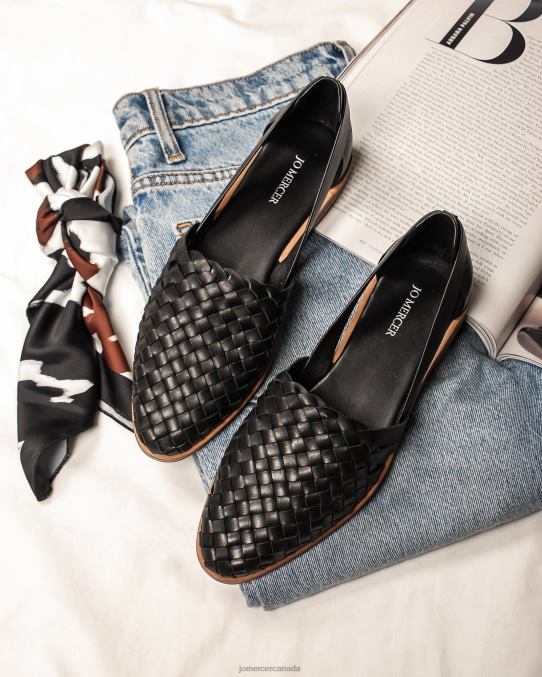 Wisdom casual flats Jo Mercer Black Leather Footwear 6D6FN207