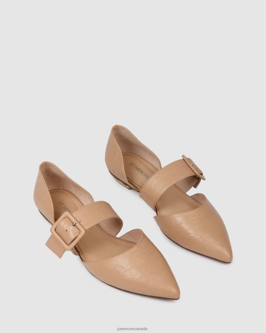 Clover dress flats Jo Mercer Beige Croc Footwear 6D6FN198