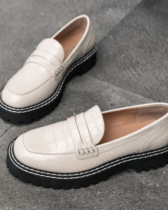 Unity loafers Jo Mercer Bone Croc Footwear 6D6FN161