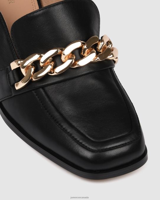 Darius mid heel mules Jo Mercer Black Leather Footwear 6D6FN21