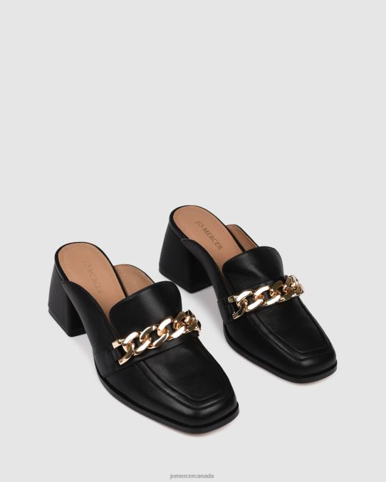 Darius mid heel mules Jo Mercer Black Leather Footwear 6D6FN21