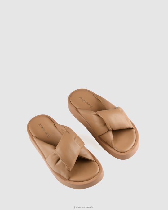 Dhaka flat slides Jo Mercer Beige Leather Footwear 6D6FN262