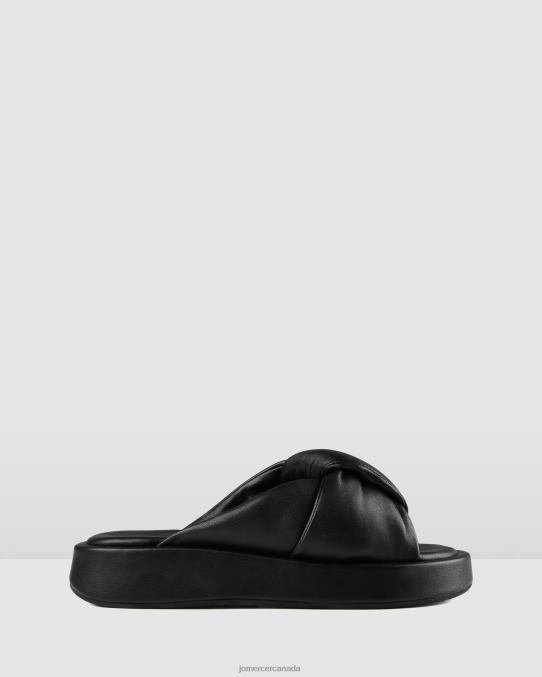 Dhaka flat slides Jo Mercer Black Leather Footwear 6D6FN261