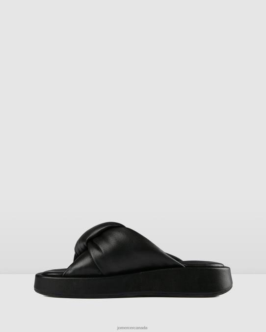 Dhaka flat slides Jo Mercer Black Leather Footwear 6D6FN261