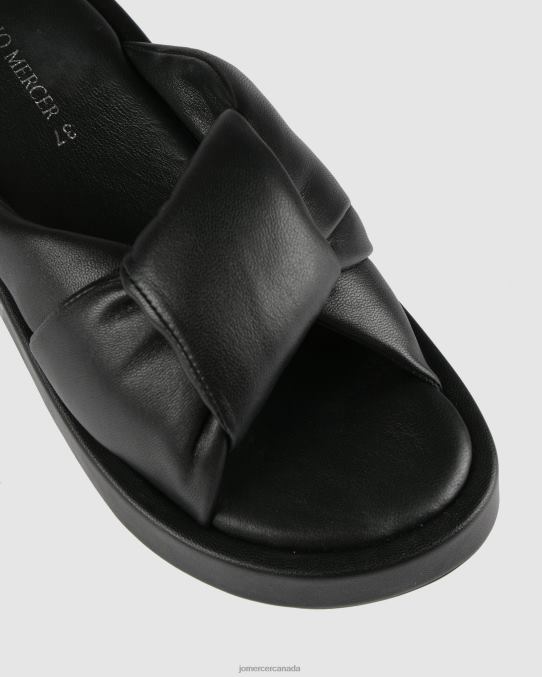 Dhaka flat slides Jo Mercer Black Leather Footwear 6D6FN261