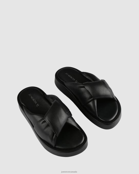 Dhaka flat slides Jo Mercer Black Leather Footwear 6D6FN261