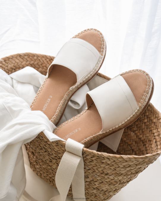 Elka espadrille slides Jo Mercer White Leather Footwear 6D6FN249