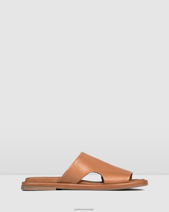 Evia flat slides Jo Mercer Tan Leather Footwear 6D6FN260