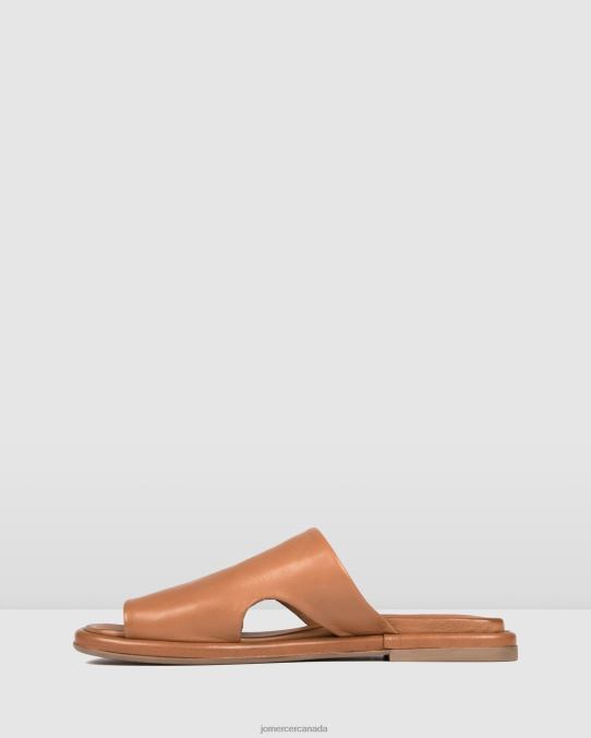 Evia flat slides Jo Mercer Tan Leather Footwear 6D6FN260