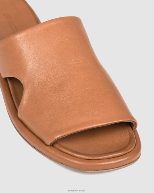 Evia flat slides Jo Mercer Tan Leather Footwear 6D6FN260