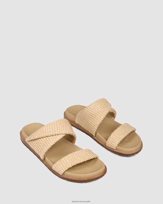 Harper flat slides Jo Mercer Natural Woven Footwear 6D6FN255