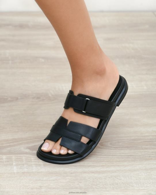 Hendrix flat slides Jo Mercer Black Leather Footwear 6D6FN244