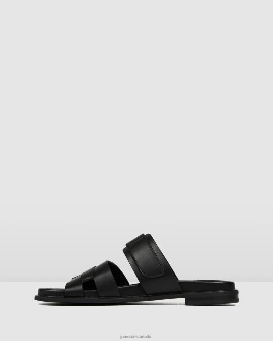 Hendrix flat slides Jo Mercer Black Leather Footwear 6D6FN244