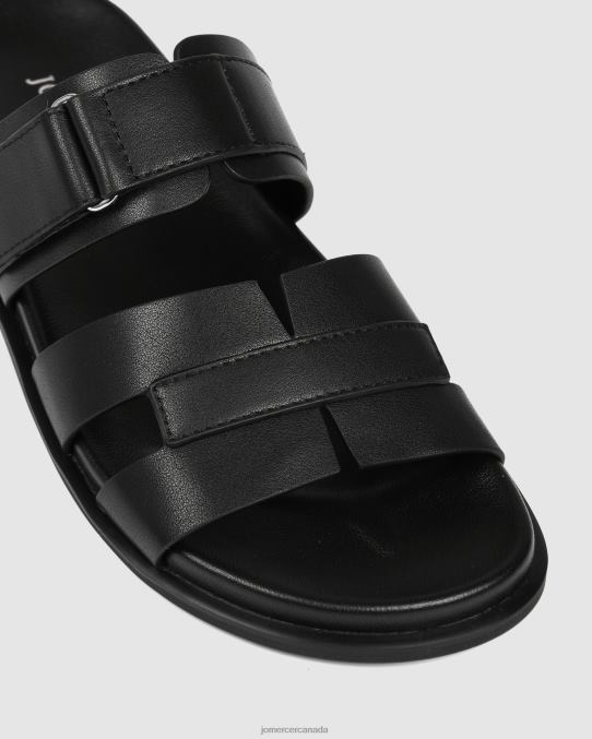 Hendrix flat slides Jo Mercer Black Leather Footwear 6D6FN244