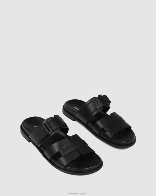 Hendrix flat slides Jo Mercer Black Leather Footwear 6D6FN244