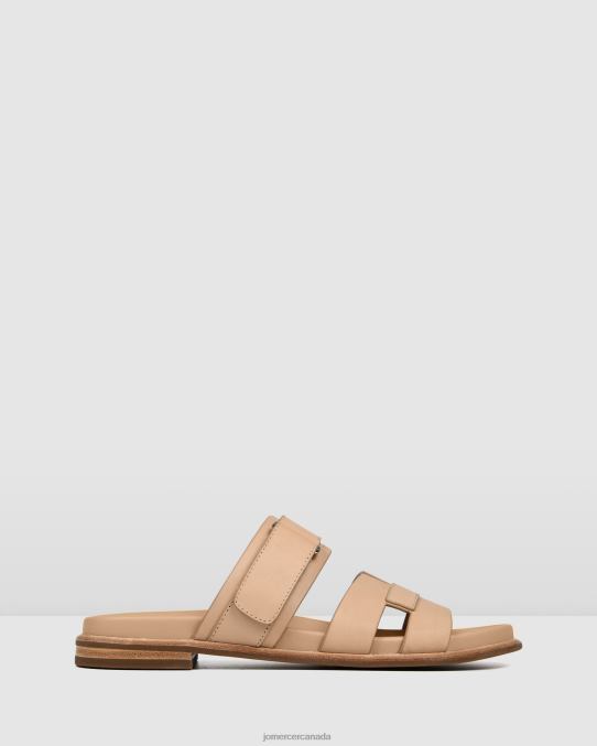Hendrix flat slides Jo Mercer Natural Leather Footwear 6D6FN256