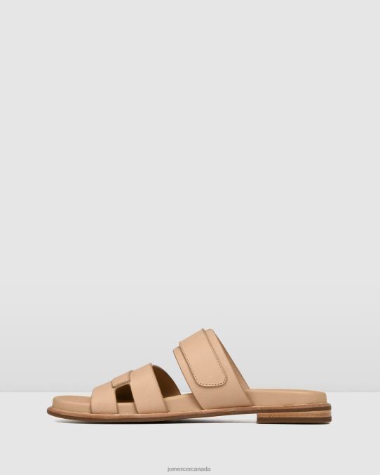 Hendrix flat slides Jo Mercer Natural Leather Footwear 6D6FN256