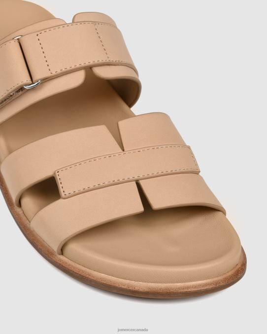 Hendrix flat slides Jo Mercer Natural Leather Footwear 6D6FN256