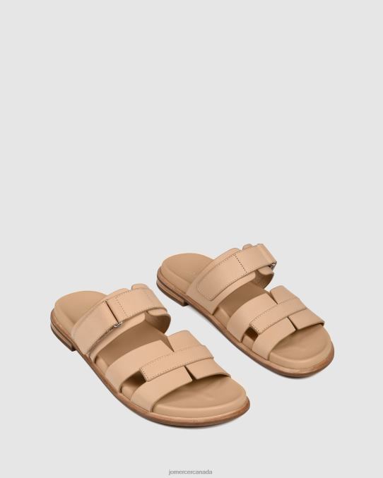 Hendrix flat slides Jo Mercer Natural Leather Footwear 6D6FN256