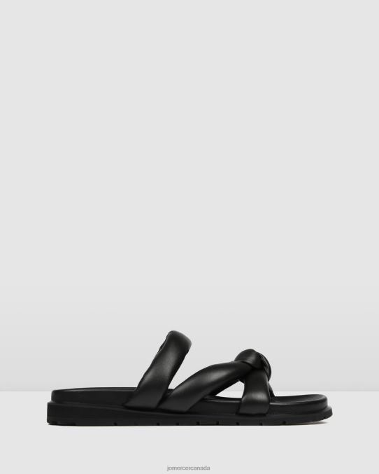 Hillary flat slides Jo Mercer Black Leather Footwear 6D6FN252