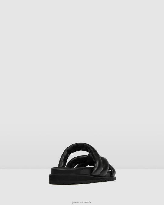 Hillary flat slides Jo Mercer Black Leather Footwear 6D6FN252