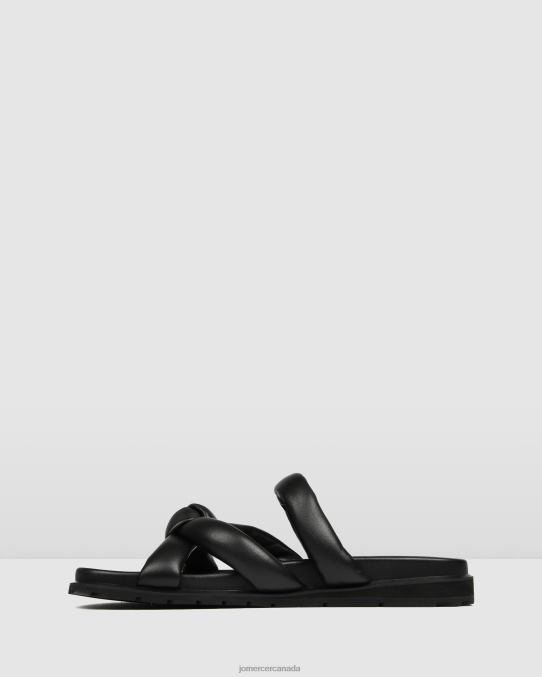 Hillary flat slides Jo Mercer Black Leather Footwear 6D6FN252