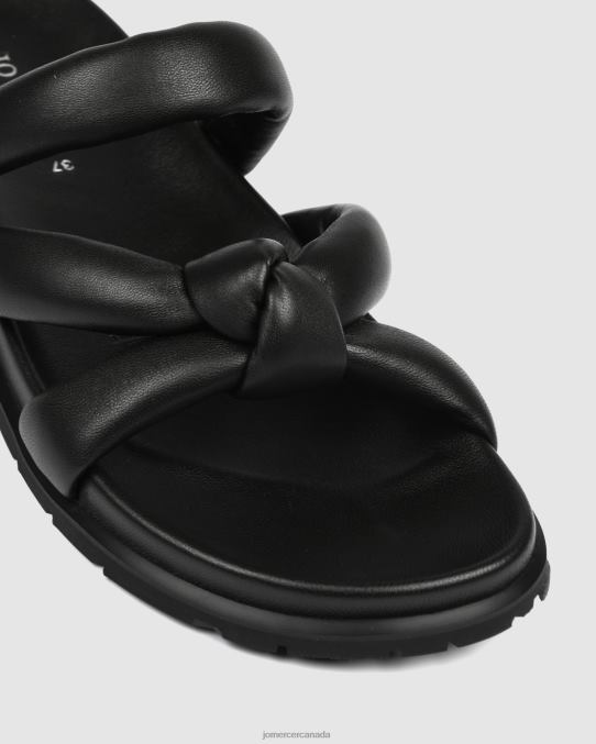 Hillary flat slides Jo Mercer Black Leather Footwear 6D6FN252
