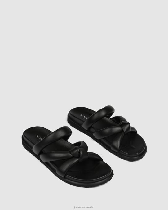 Hillary flat slides Jo Mercer Black Leather Footwear 6D6FN252
