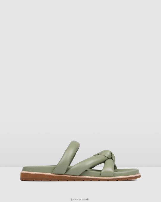 Hillary flat slides Jo Mercer Pistachio Green Leather Footwear 6D6FN264
