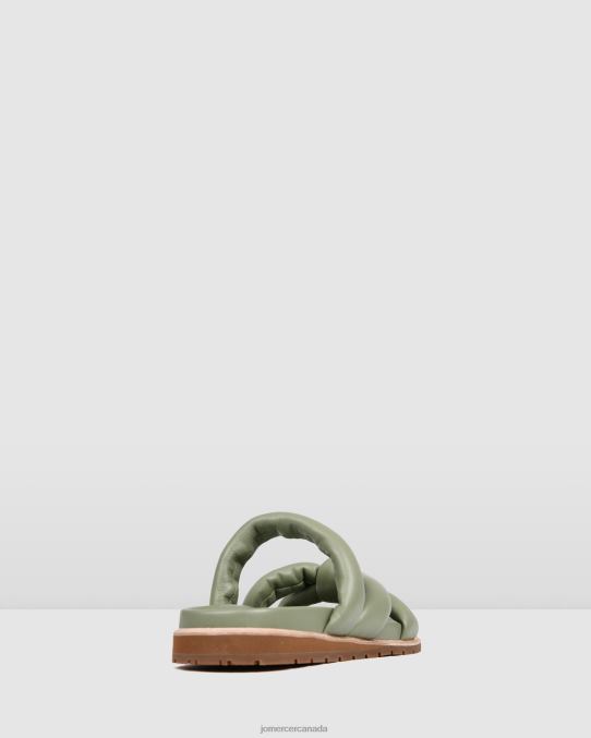 Hillary flat slides Jo Mercer Pistachio Green Leather Footwear 6D6FN264
