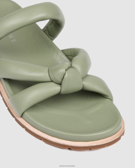 Hillary flat slides Jo Mercer Pistachio Green Leather Footwear 6D6FN264