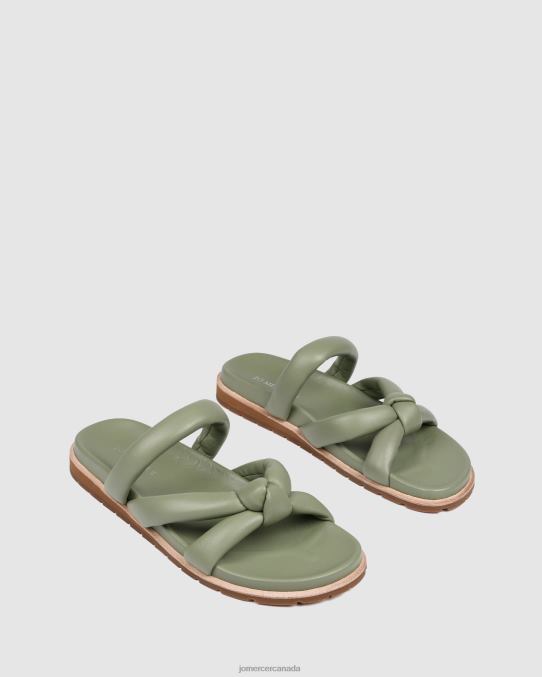 Hillary flat slides Jo Mercer Pistachio Green Leather Footwear 6D6FN264