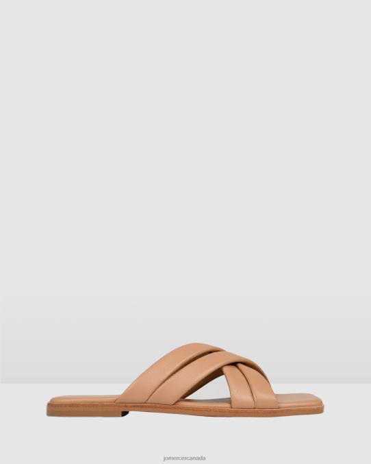 Ryleigh flat slides Jo Mercer Beige Leather Footwear 6D6FN269