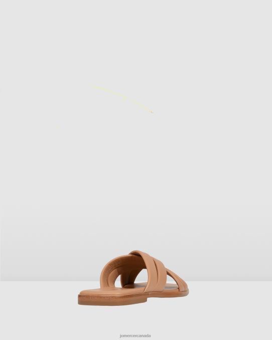 Ryleigh flat slides Jo Mercer Beige Leather Footwear 6D6FN269