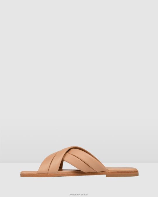 Ryleigh flat slides Jo Mercer Beige Leather Footwear 6D6FN269