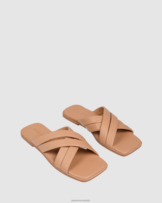 Ryleigh flat slides Jo Mercer Beige Leather Footwear 6D6FN269