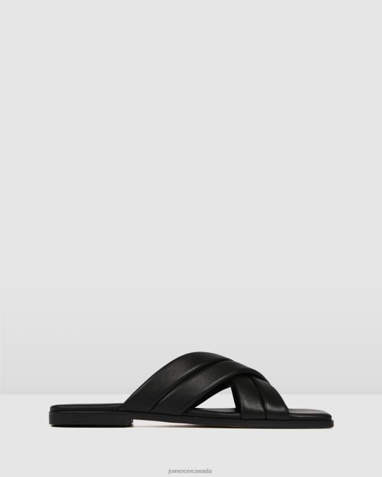 Ryleigh flat slides Jo Mercer Black Leather Footwear 6D6FN268