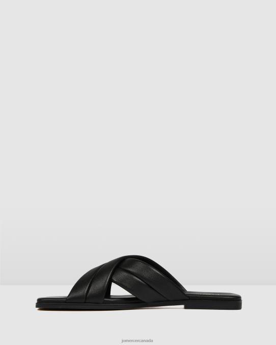 Ryleigh flat slides Jo Mercer Black Leather Footwear 6D6FN268