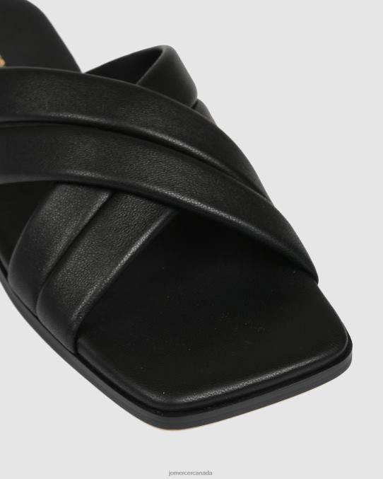 Ryleigh flat slides Jo Mercer Black Leather Footwear 6D6FN268