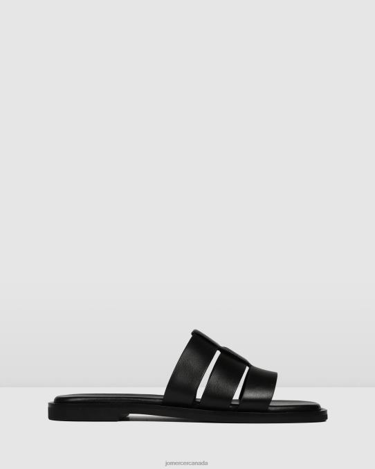 Sarita flat slides Jo Mercer Black Leather Footwear 6D6FN245
